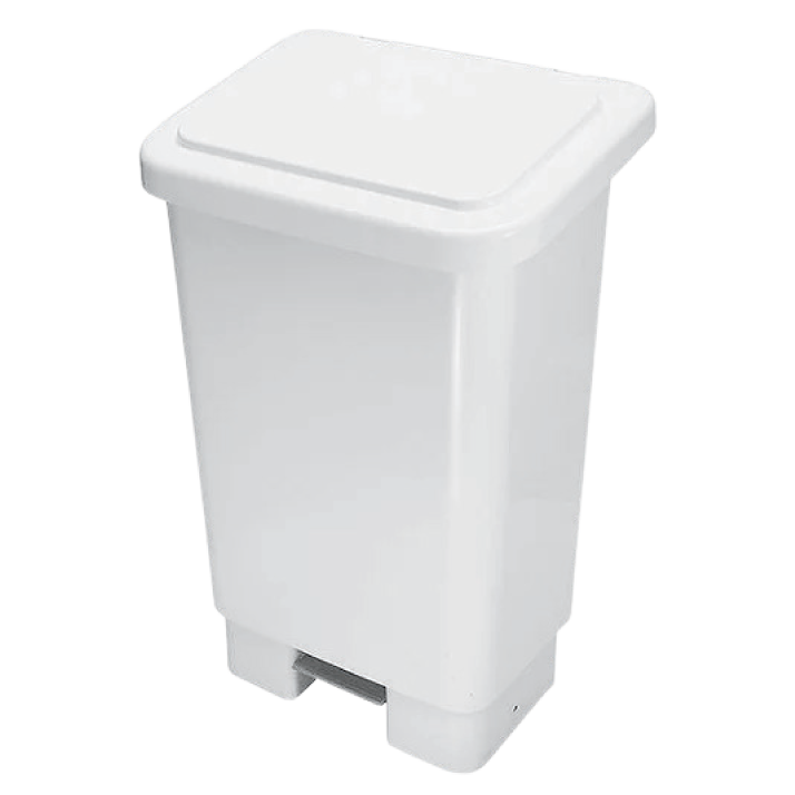 Lixeira com pedal branco