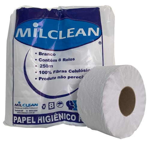 Papel higiênico rolão (branco, 8 rolos de 250m)