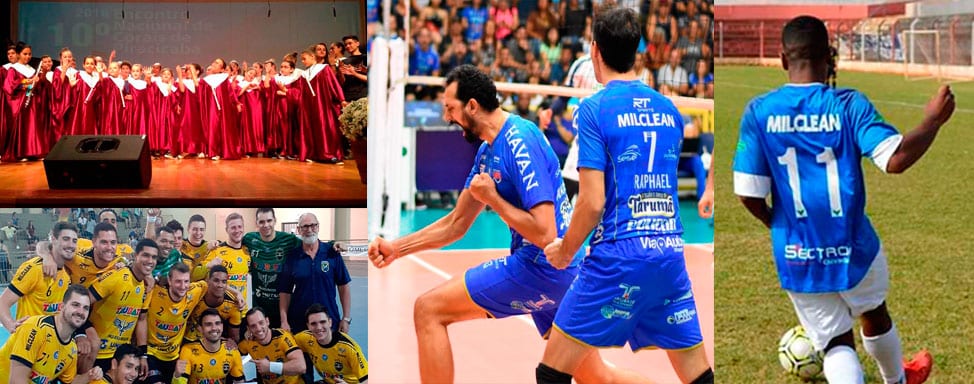 Times de handebol e futsal de Taubaté patrocinados pela Milclean